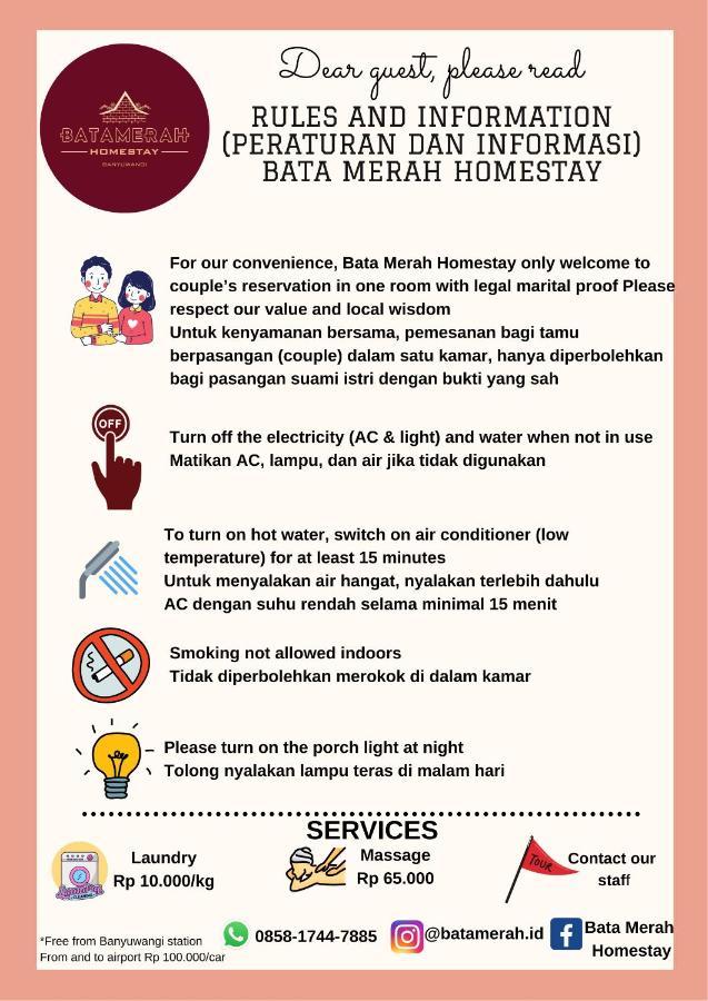 Bata Merah Homestay Banyuwangi  Eksteriør bilde